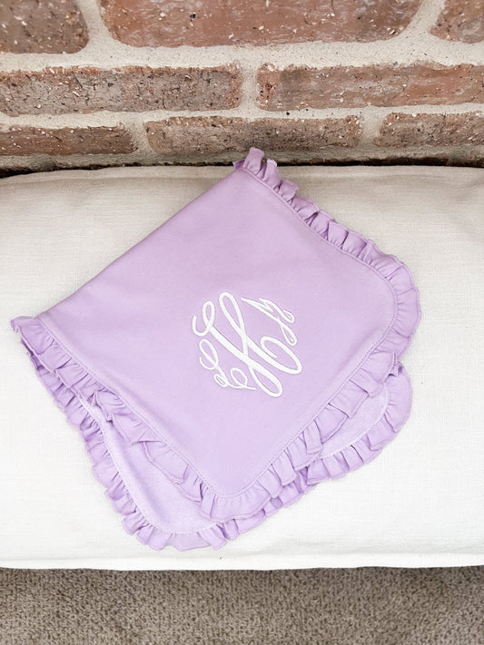 Monogramed Ruffled Burp Cloth